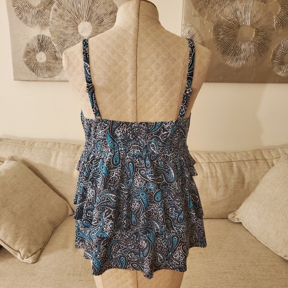 Island Escape Paisley Underwire Tankini Top- NEW - Picture 6 of 11